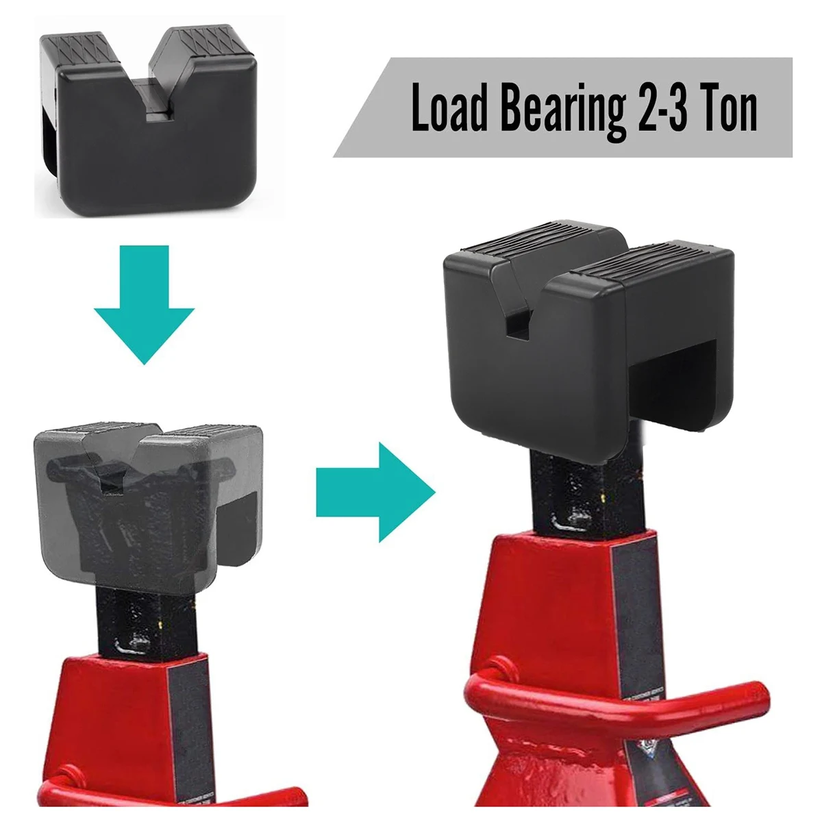 범용 고무 슬롯 잭 패드 잭 리프트 패드 어댑터 도구 어댑터, 2-3 톤 프레임 스탠드 레일용, 2 개