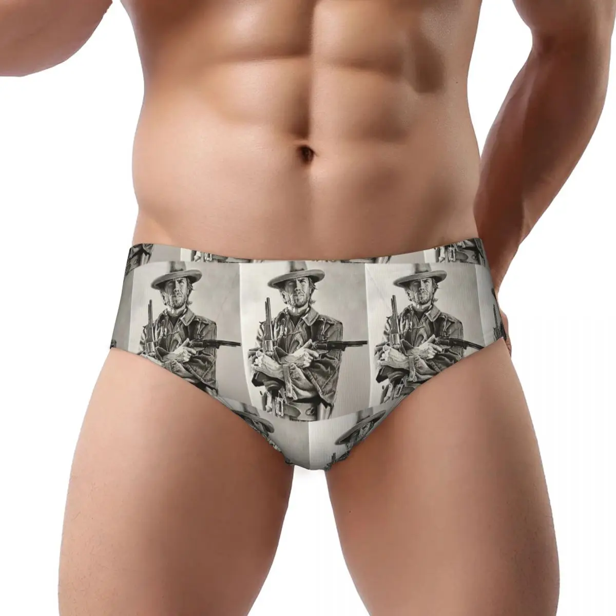 

Clint Eastwood Sketch Men Triangle Panties Comfortable Boxer Underpants Short Underwear for Homme Man Boyfriend Gift