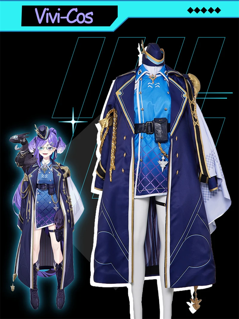 Vivi-Cos Anime Vtuber NIJISANJI  Selen Tatsuki Cool Handsome Suit Cosplay Halloween Unisex Costume Role Play Party Carnival New