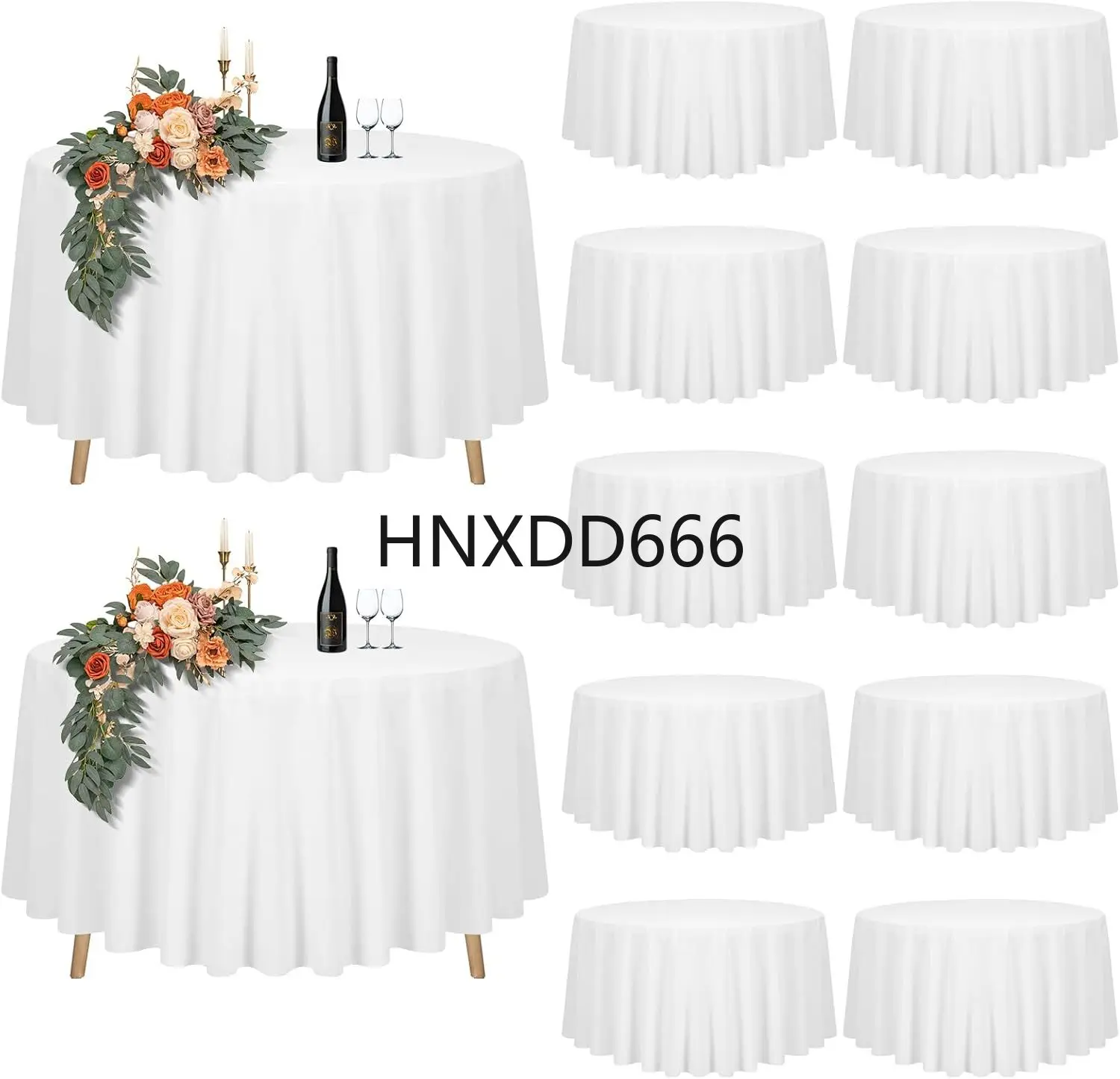 

12 Pack White Round Tablecloth 90 inch Round Table Cloth Polyester,White Tablecloths for Round Tables