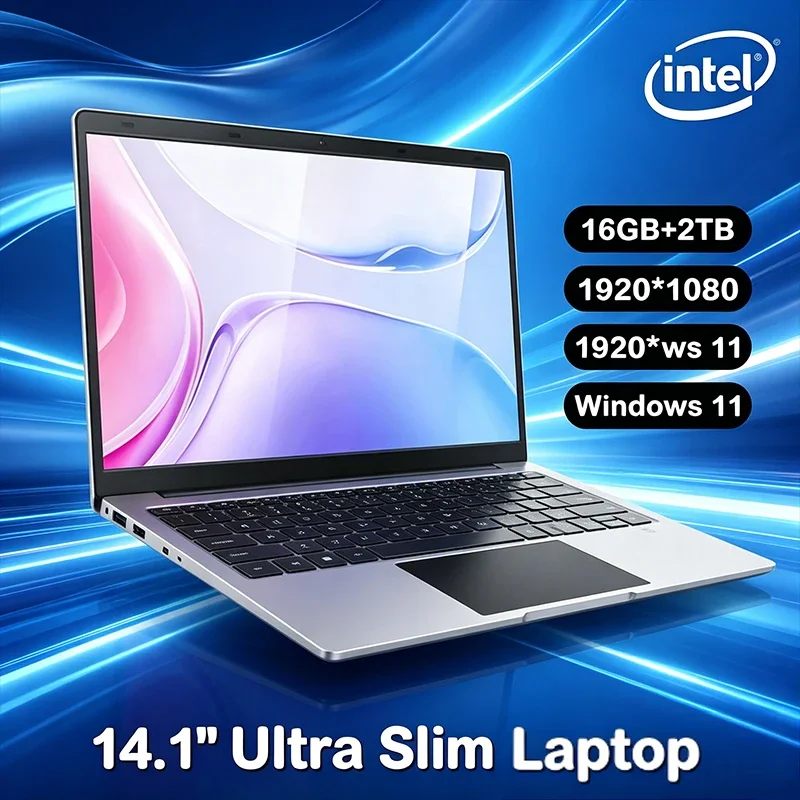 Notebook Intel 6500Y Slim Premium de 14,1 Polegadas 2026 Win11 DDR4 16GB RAM 2TB SSD Laptop Portátil para Negócios
