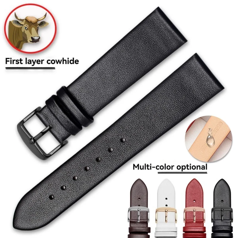 

Ultra Thin Soft Leather Watch Strap for Men Women CK Rossini Armani DW Casio Cowhide Bracelet Watchband 12mm 14mm 16mm 18mm 20mm