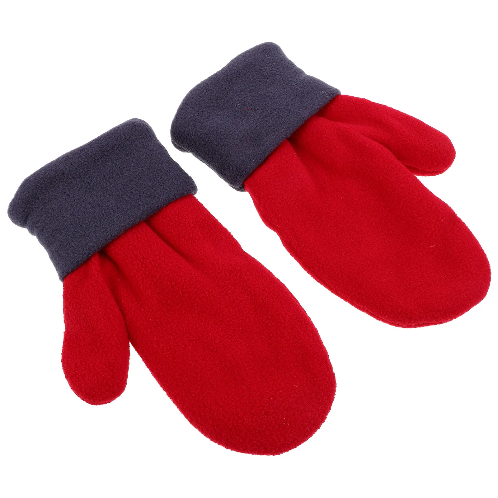 Thickened Fleece Gloves for Women Cute Winter Mittens Red Warm Snow Ski Gloves