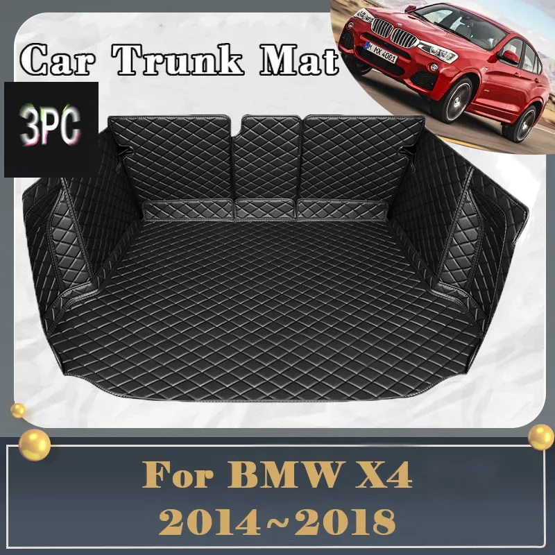 Car Trunk Mat For BMW X4 F26 MK1 2014~2018 Dirt-resistant Fully Surrounded   Rear go Tray  Accessories 2016 2017