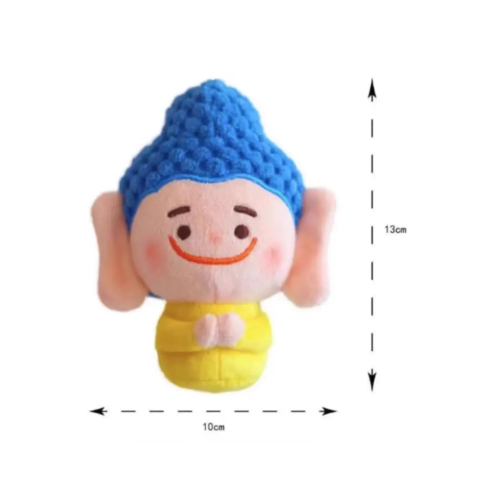 Lovely Cartoon Buddha Plush Pendant Creative Cute Buddha Plush Doll Keychain Soft Funny Buddha Plush Toy Keyring Backpack Decor