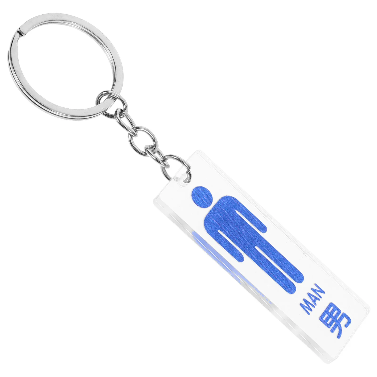 Restroom Pass Keychain Acrylic Durable Unique Design Office Bathroom Tag Key Identifier Keychain Pendant for Men