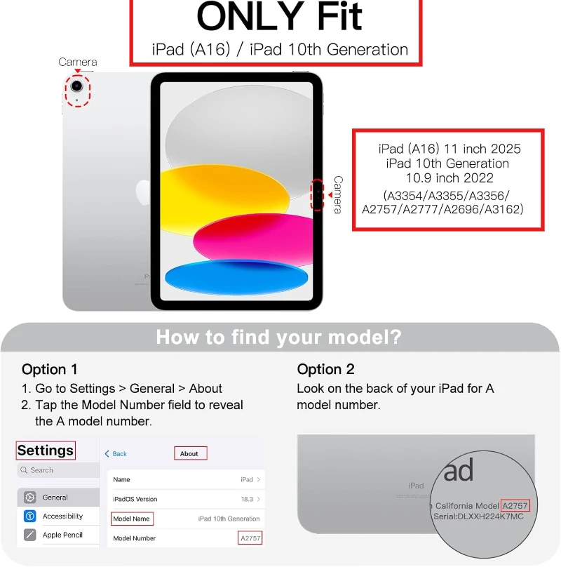 Custodia girevole a 360 gradi per iPad (A16)11th 11 2025 A3354 A3355 A3356 Smart Cover iPad 11 10th 2022 10.9 "A2696 A2757 A2777 Fundas