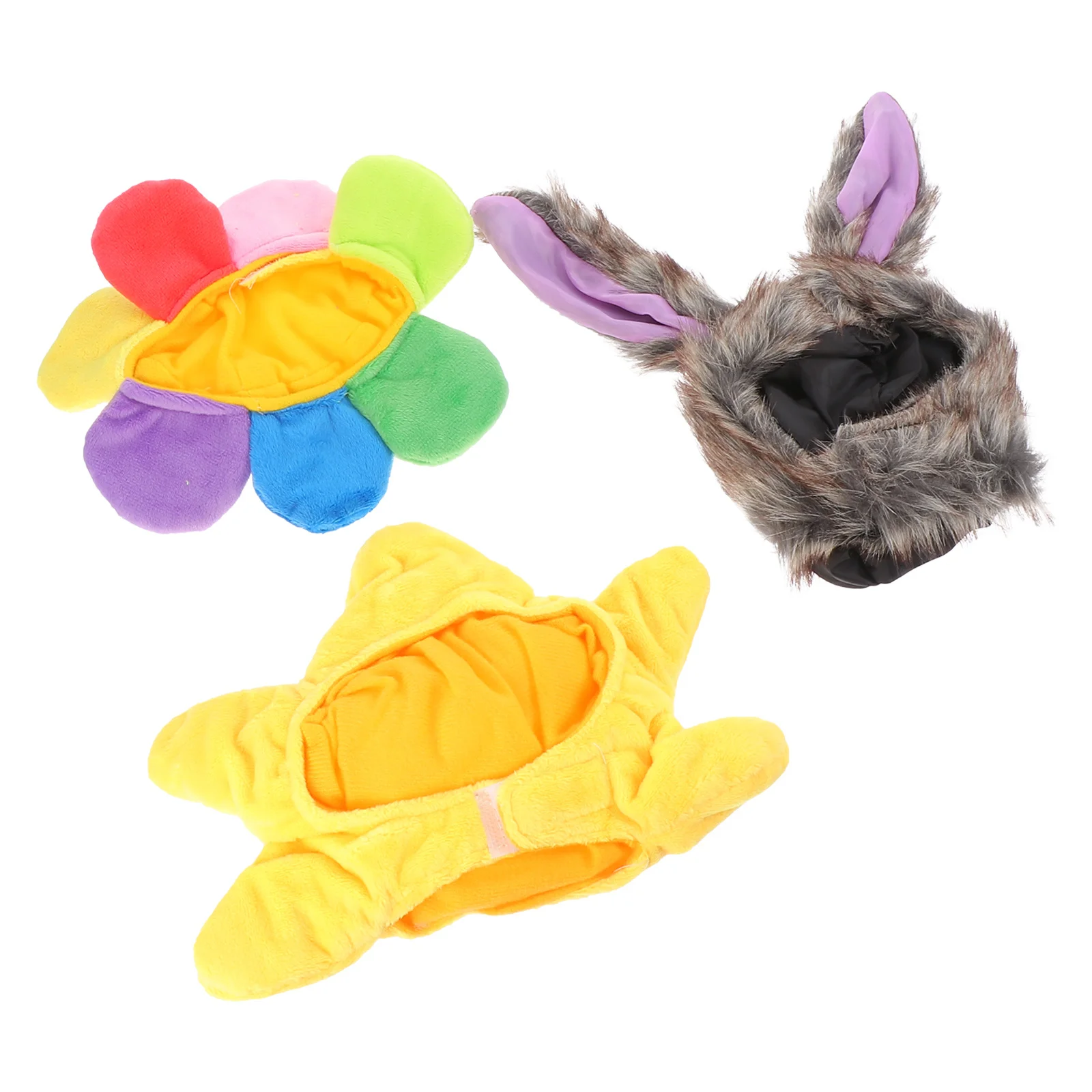 

3Pcs Pet Headgears Colorful Decorative Hats Soft Dress Up Headdress for Halloween Party Photo Props Pet Costume Decor