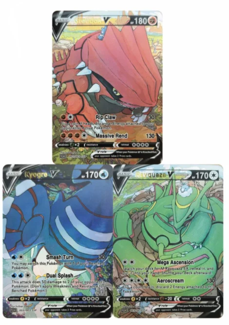 

3Pcs/set Pokemon Diy Groudon Self-Control Collect Signature Trading Flash Card Anime Gift Refraction Color Flash Cartoon