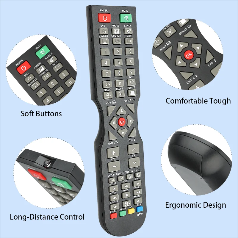 QT1D Remote Control For Soniq TV E24Z15B E47S14A E55S14A S43V14A S49VT15A L42D11A L47V12A P51E12A E23Z13A-AU E23Z15A-AU