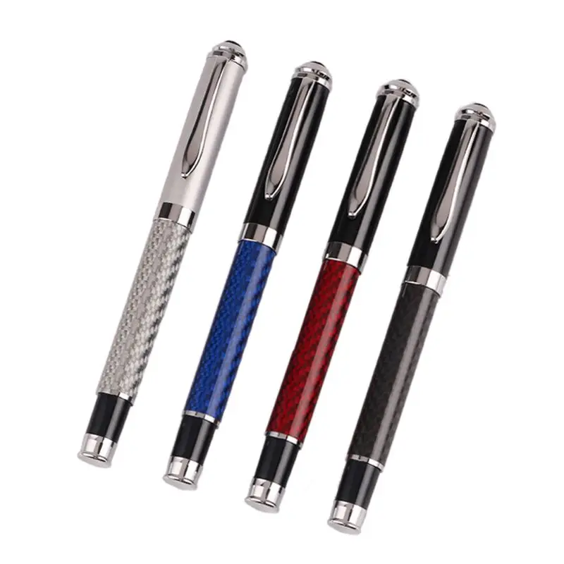 Carbon Fiber Signature Gel Ballpoint Pen Black Ink Business Writing Stationery