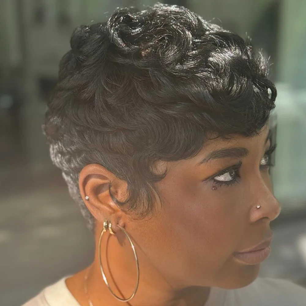 Short Human Hair Wi… - image