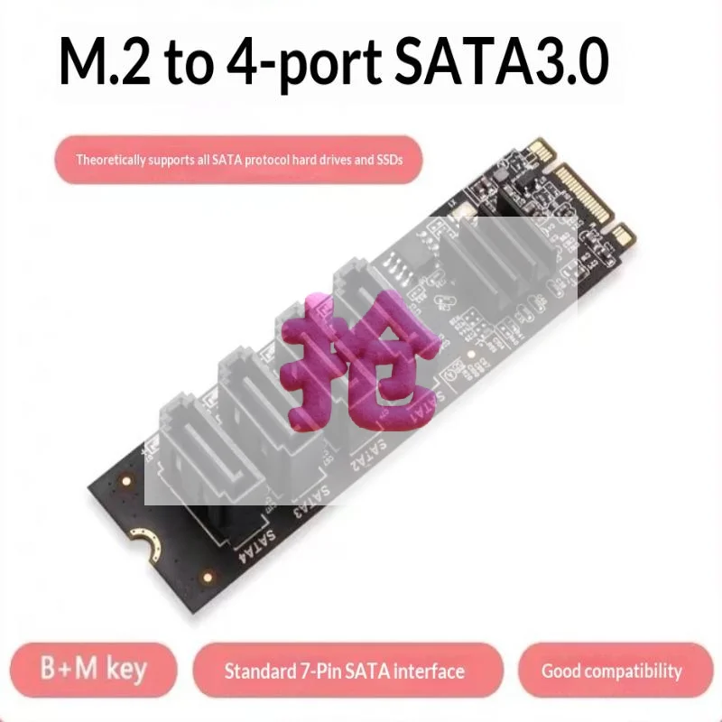 

NVME To Expansion Card M.2 PCIE M 4 Port SATA3.0 M.2 SATA3 Controller HDD SSD Adapter