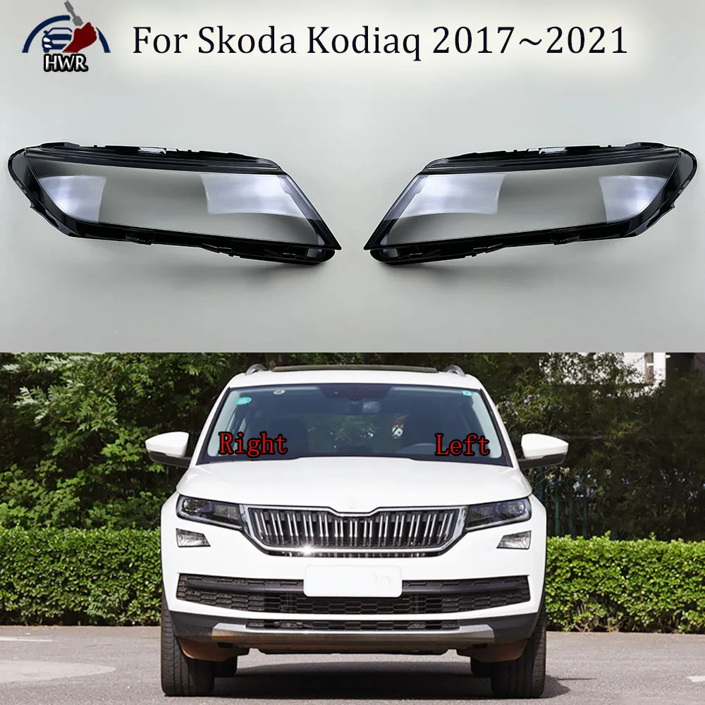 Headlight Cover Transparent Lampshade Lamp Lens Headlamp Shell Plexiglass Auto Replacement Parts For Skoda Kodiaq 2017~2021