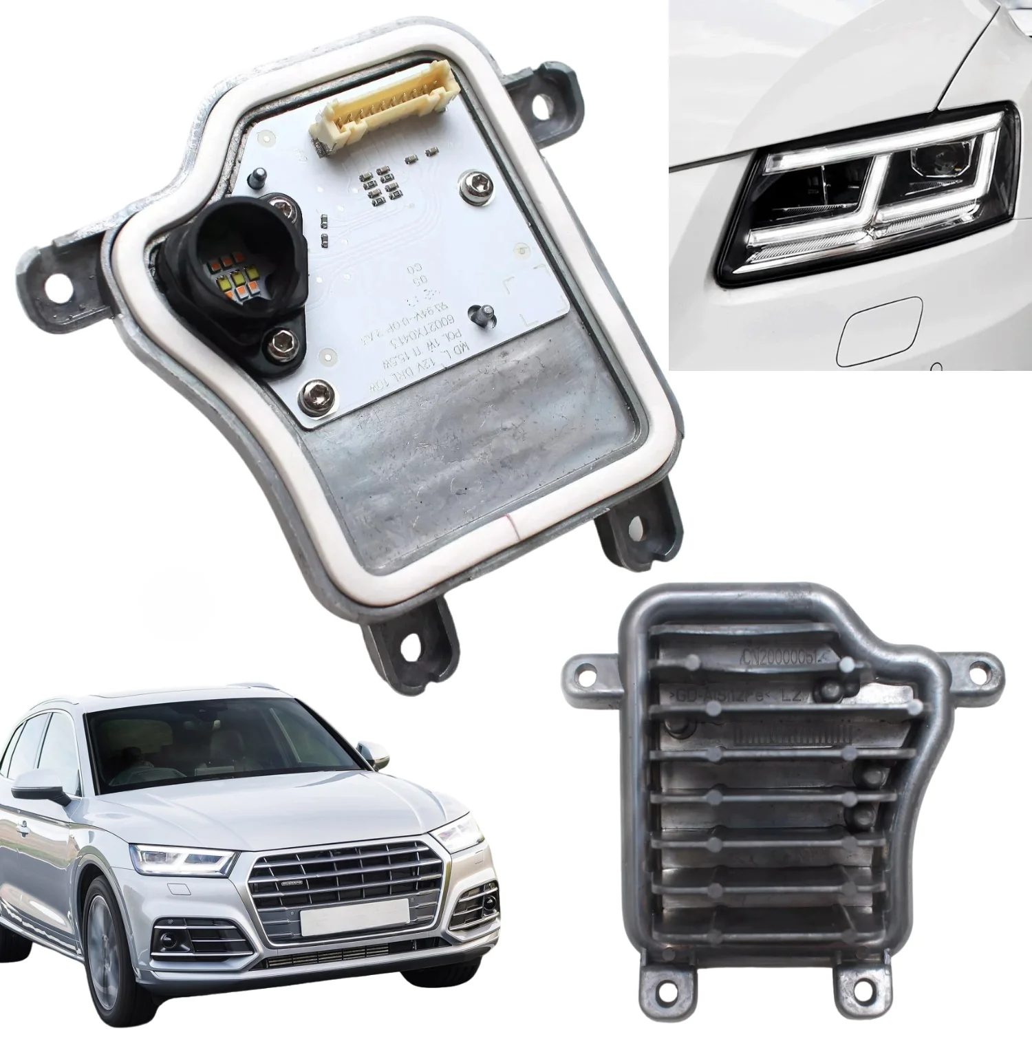 

Q5 80A998473B 80A998474B Модуль DRL Светодиодный балластный модуль фар для Audi Q5 Светодиодная фара 10 ламп 2018 2019 2020