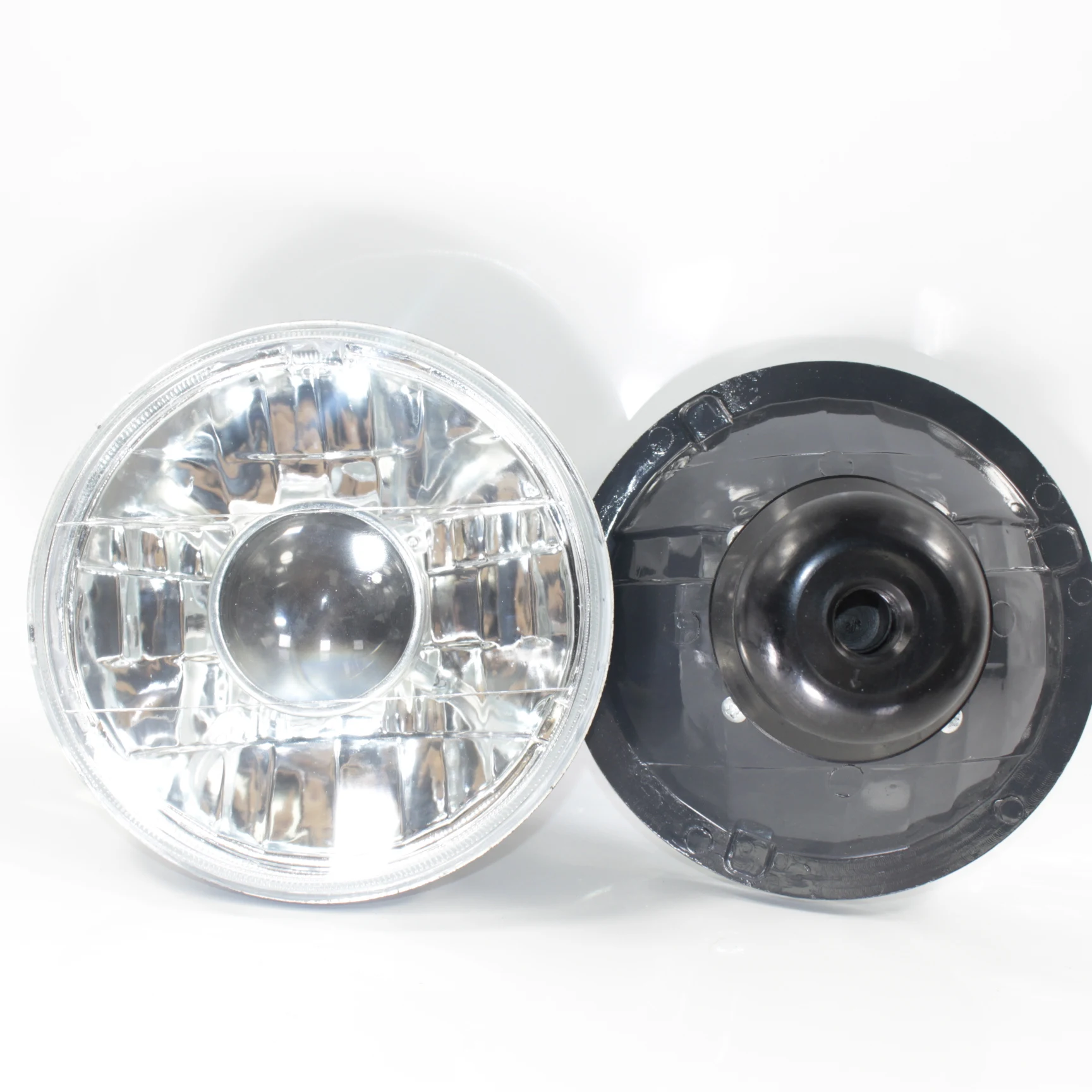 Halogen Crystal headlamps for Land Rover Defender head lights H4 round 7\