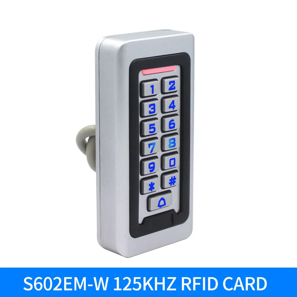 

Водонепроницаемая металлическая клавиатура Wiegand RFID-считыватель карт 125 кГц система контроля доступа бесконтактная карта автономный 2000 дверной замок пользователя
