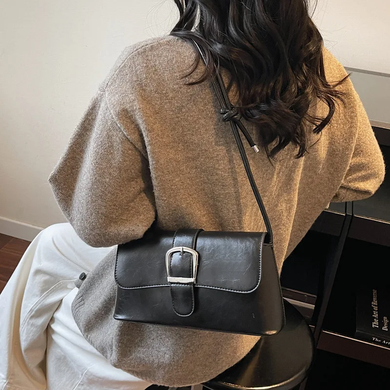 

Однотонная квадратная сумка 2025 года, шикарная женская сумка через плечо, минималистичная сумка через плечо под мышками, элегантная пригородная сумка, текстурированный слинг