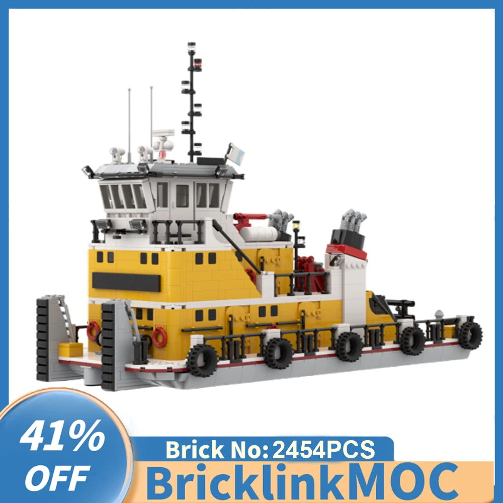 

NEW 2454PCS Hot Selling Moc City Port Modular Pusher Barge Tug technology DIY creative ideas Children Toy birthday Gift Blocks