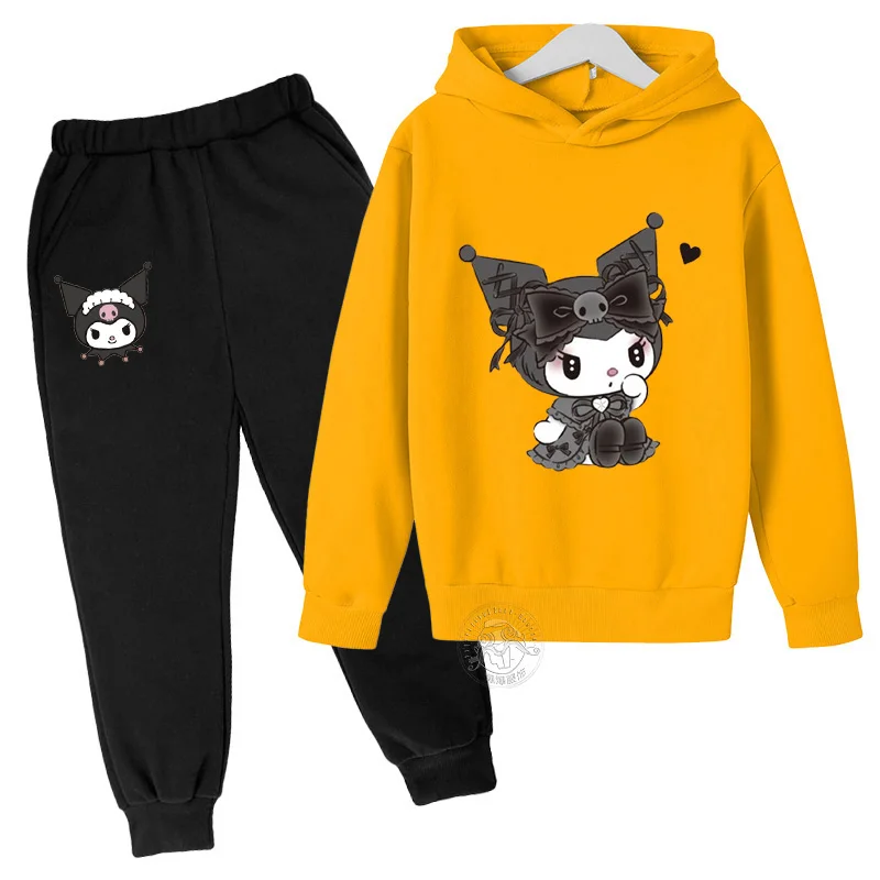 New Kids Kulomi Kids set 3-14 years old creative print fashion casual girls hoodie + Sweatpants set boys kids sweatshirt