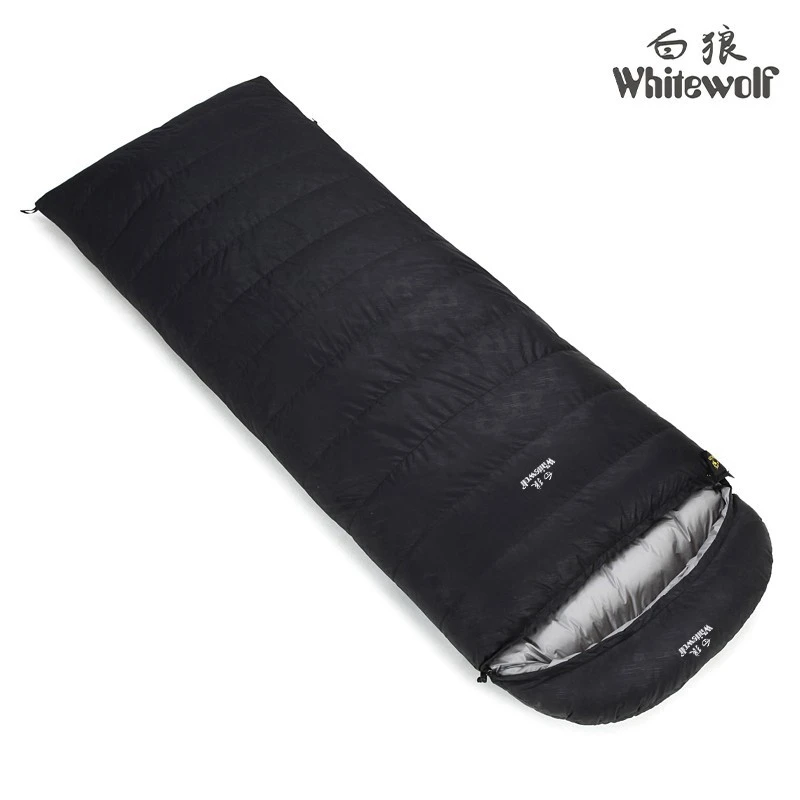 Filling 1500/1800/2000g White Goose Down Adult Envelope Sleeping Bag Single Person Ulrtalight Outdoor Camping Wich Cap Portable