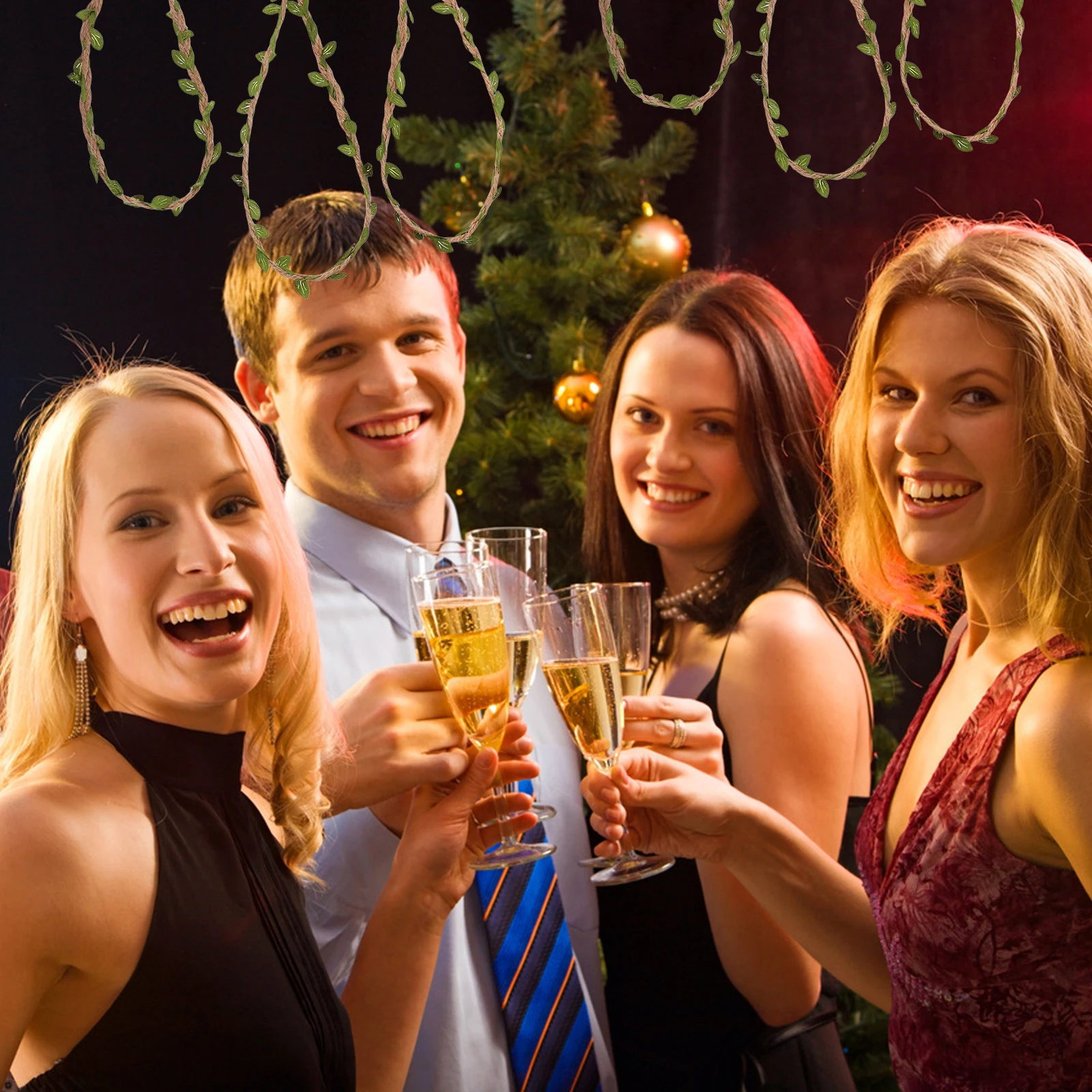 

100m Simulated Green Leaf Vine Braided Natural Jute Twine Burlap Rustic Wedding Jungle Party Garden Home Decor