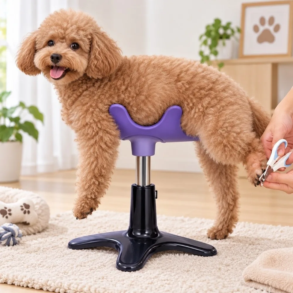 Adjustable Height Dog Grooming Stand Compact Portable Groomer Dog Seat Sturdy Heavy Duty Pet Grooming Bench Pet Bathing