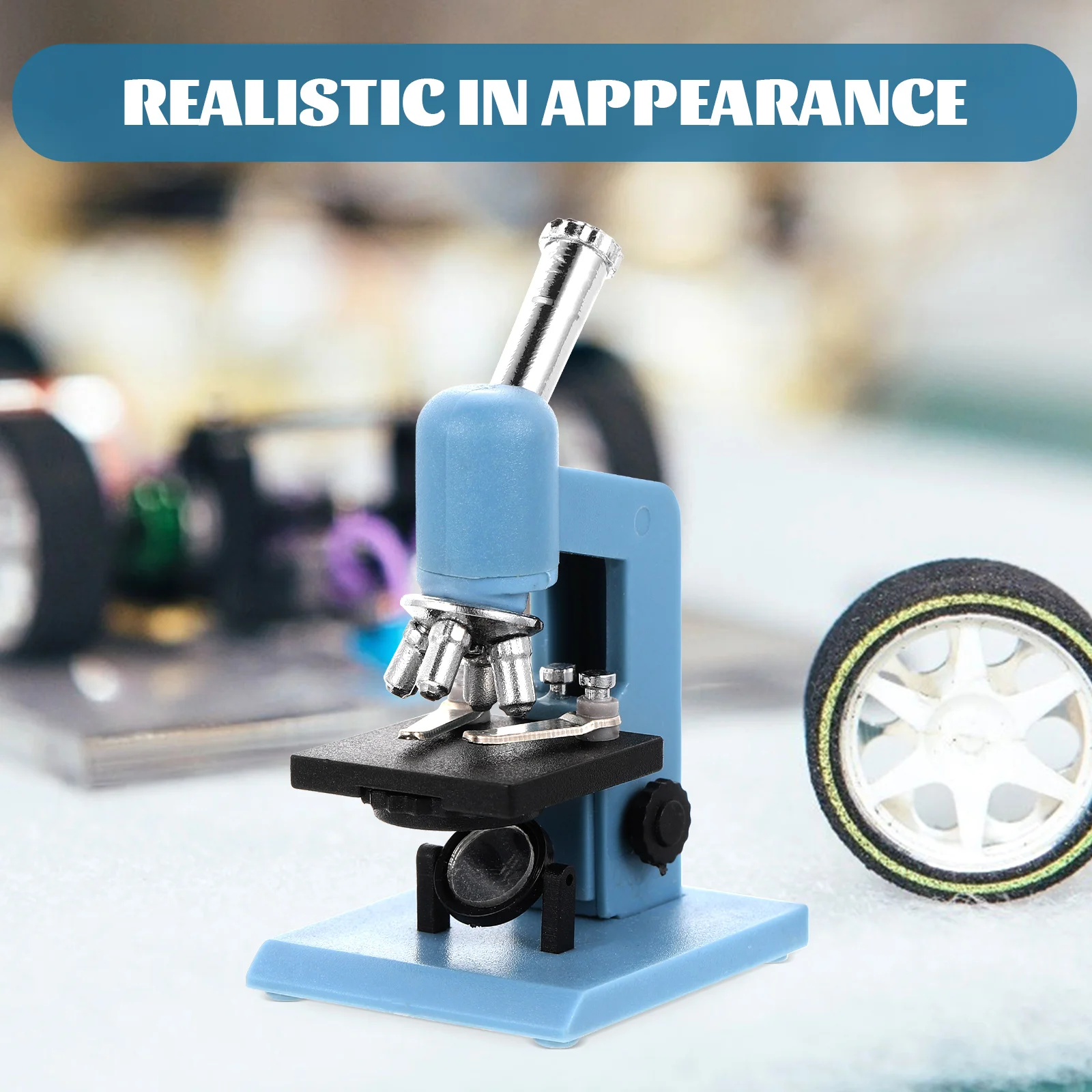 

2 Pcs Microscope Dollhouse Experiment Scene Science Tools Mini for Play Diy Landscape Ornament Kit Plastic Accessory