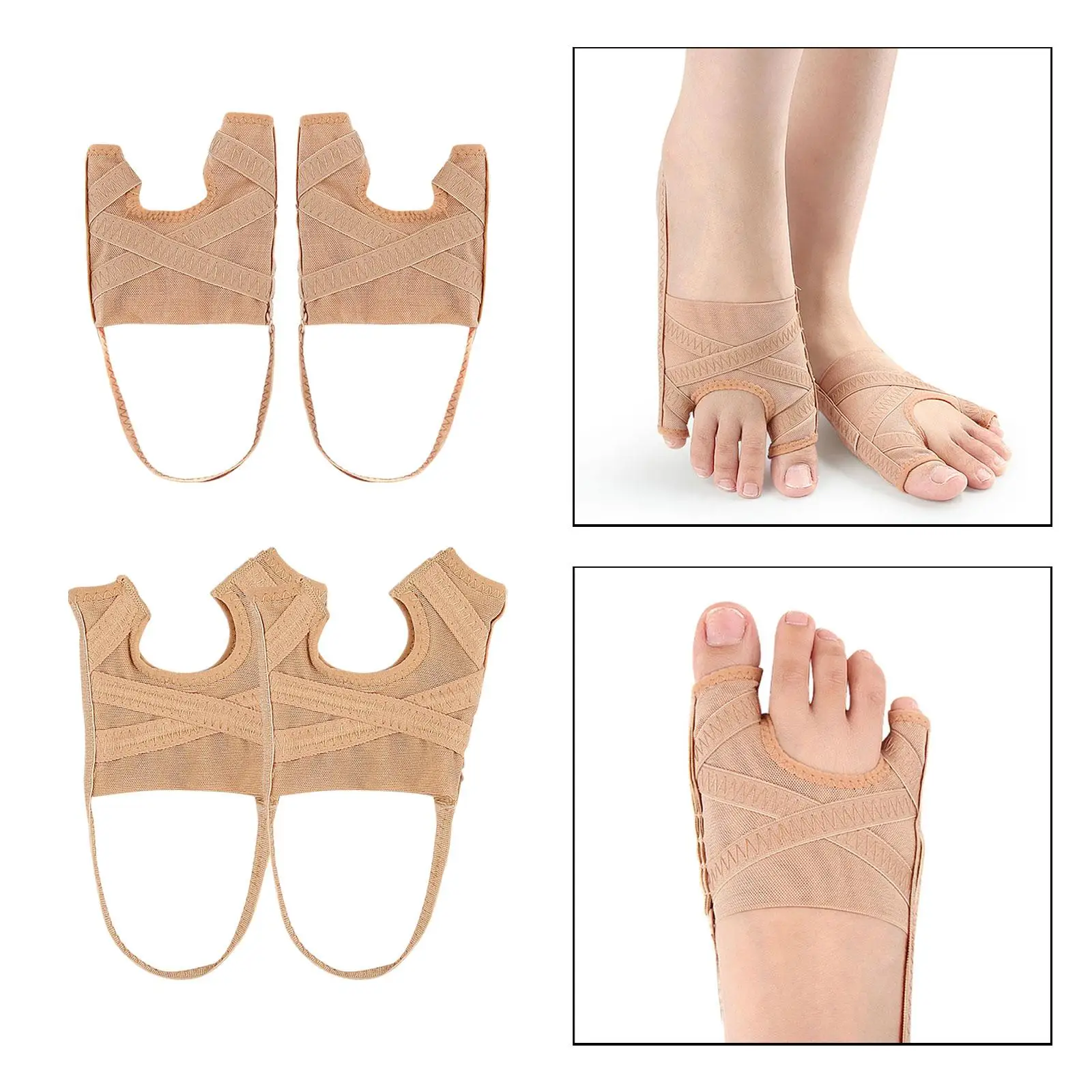 2Pcs Toe Separator Provides Padding Anti Slip Silicone Mesh Bunion Corrector