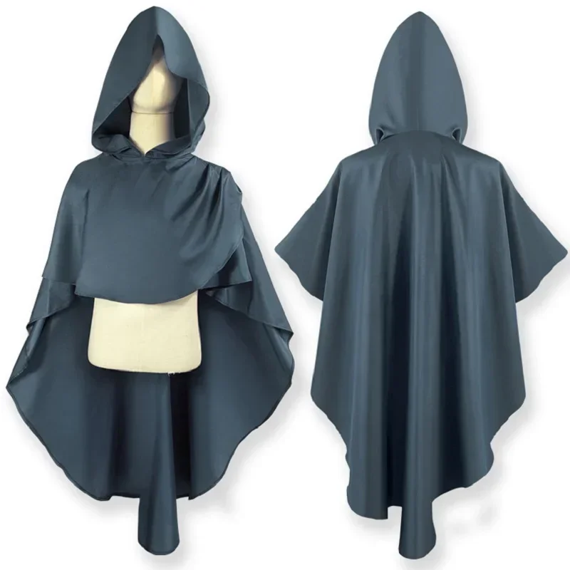 Medieval Cosplay Accessories Man Women Gothic Assassin Hooded Shawl Black Green Punk Cloak Wizard Cape MN1