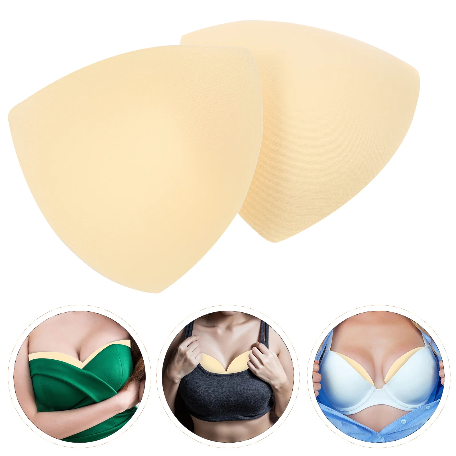 

3 Pairs Removable Bra Inserts Pads For Swimwear Sports (Skin-Color) Bra Inserts Pads Pushup Bra Inserts Pads Push Up