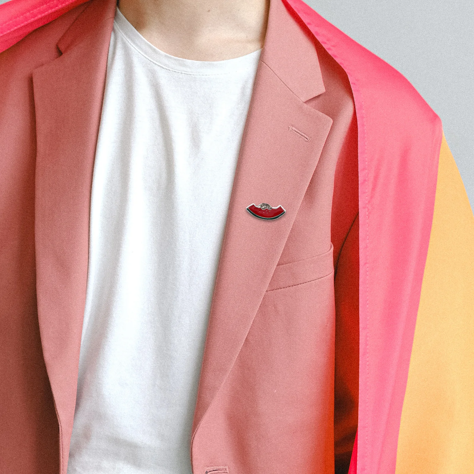 

4Pcs Watermelon Pins Enamel Zinc Alloy Brooches Cute Fruit Lapel Badge Scarf Cardigan Clips Favors Trendy Jewelry