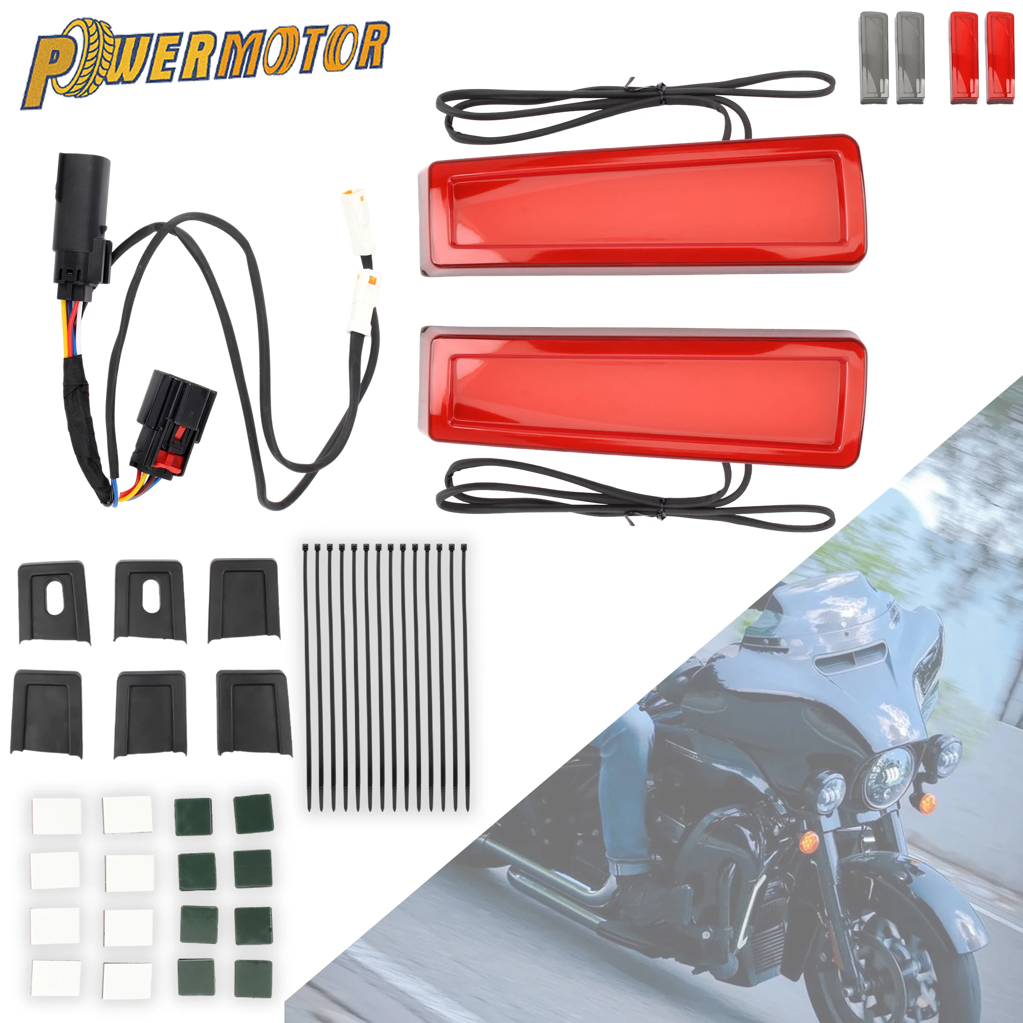 

For Harley Touring Road King Street 2014-2023 Motorcycle LED Rear Fender Turn Signal Lights Saddlebag Inserts Lamp Accessories