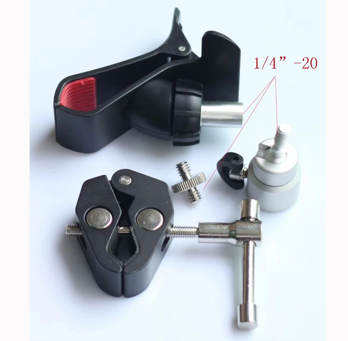 Unité de serrage + support universel adaptateur support pour trépied téléphone smartphone, pince supérieure au système de support de téléphone