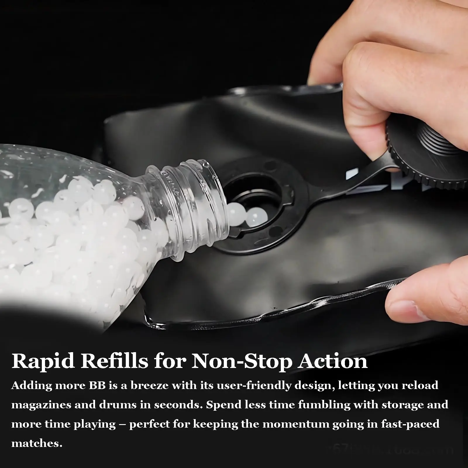 7-8MM Tactical BB Speed Loader 3000 Rounds Large Capacity Airsoft BB Loader with Adjustable Strap for CS Combat War Game Hunting