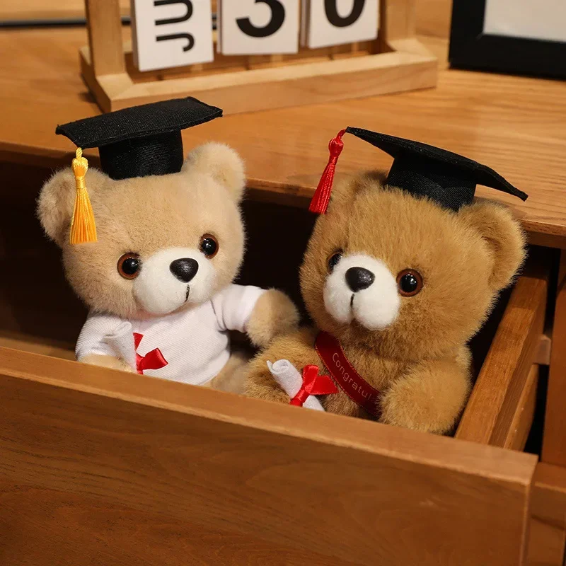 18 cm Nette Arzt Kappe Bär Puppe Kleidung Bär Kuscheltiere Plüsch Spielzeug Jungen Mädchen Studenten Abschluss Geschenk Hause Dekoration – Detail 14
