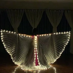 Belly Dance Accessories 145cm Led Wing Silver Split Glowing Wings Cape For Halloween And Stage Performance Hot Product On TikTok