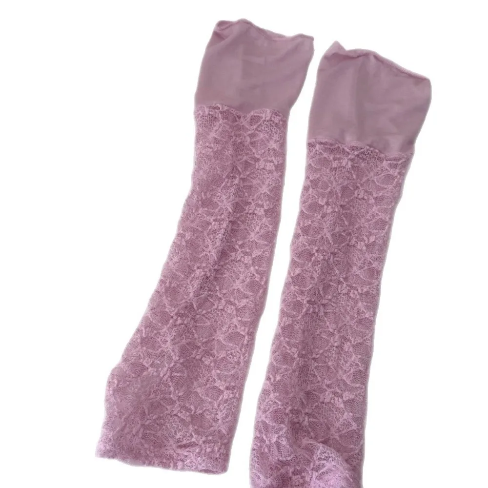New Sheer Mesh Floral Lace Leg Warmers Breathable Comfortable Retro Style Open Heel Socks Floral Lace Slouch Socks Summer Wear