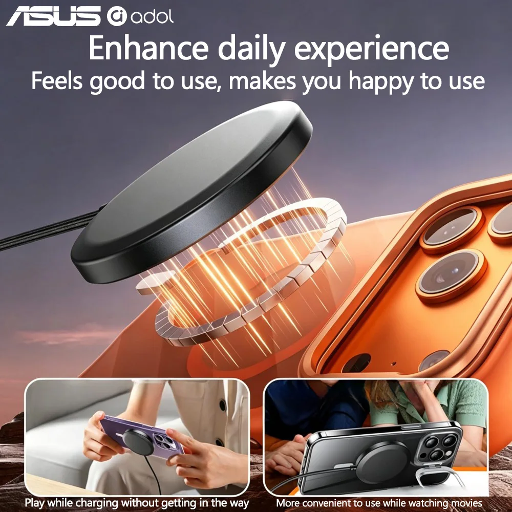 ASUS Magnetic Wireless Charger 25W PD Fast Charging Ultra‑Thin Lightweight Strong Adsorption For Qi Android iPhone Devices view 3