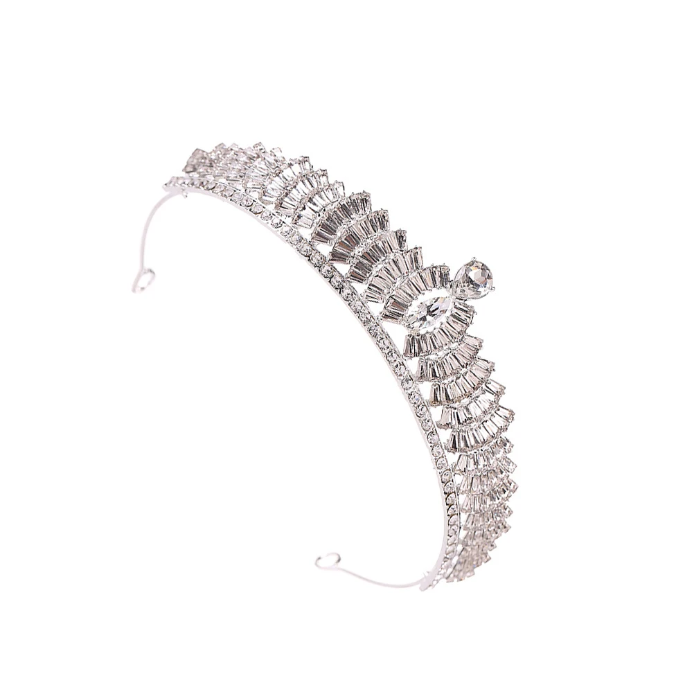 

Bridal Crown Hair Accessories Silver Wedding Decorations Elegant Alloy Headdress Women Delicate Headwear Hair Tools