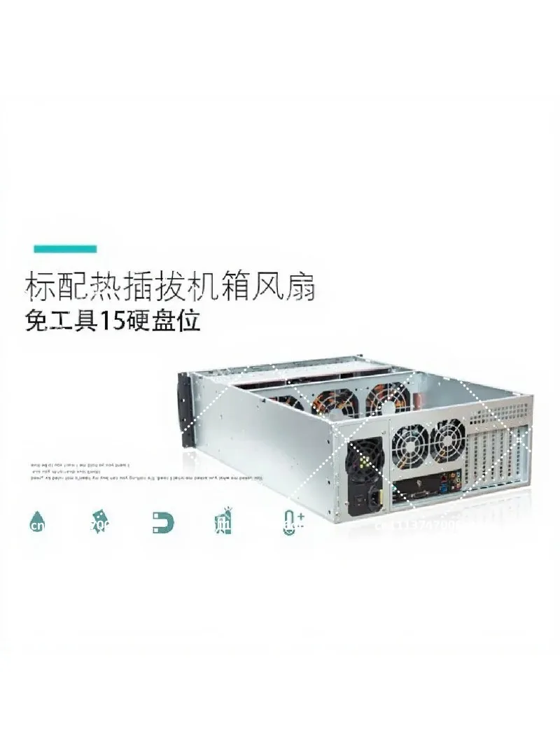 4U Rackmount Server Case 650mm Deep E-ATX Motherboard 15 Bay HDD Redundant Power Supply GPU