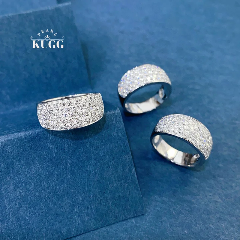 

KUGG 100% кольца из белого золота 18 карат, роскошный блестящий дизайн, 1,20 карата, обручальное кольцо с настоящим натуральным бриллиантом для женщин, ювелирные изделия для вечеринок