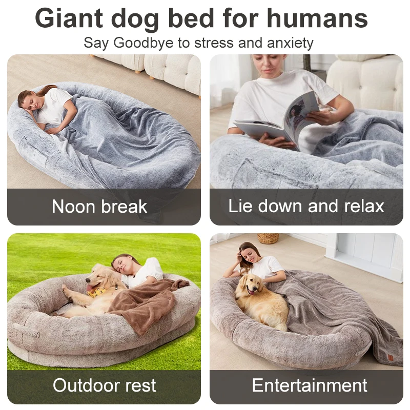 memory foam luxury human size dog bed giant large xl donut cave sofa best seller accessories dog pillow mattress bed pet product