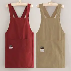 New Cross Strap Style Apron Waterproof Anti-fouling Kitchen Smock Sleeveless Catering Waiter Work Clothes