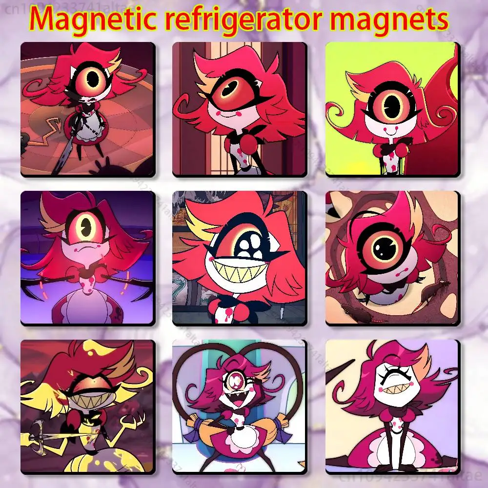 

H-Hazbin Hotel Niffty Sign Fridge Magnets - Creative Miniature DIY Magnetic Decorations for Home Accessories
