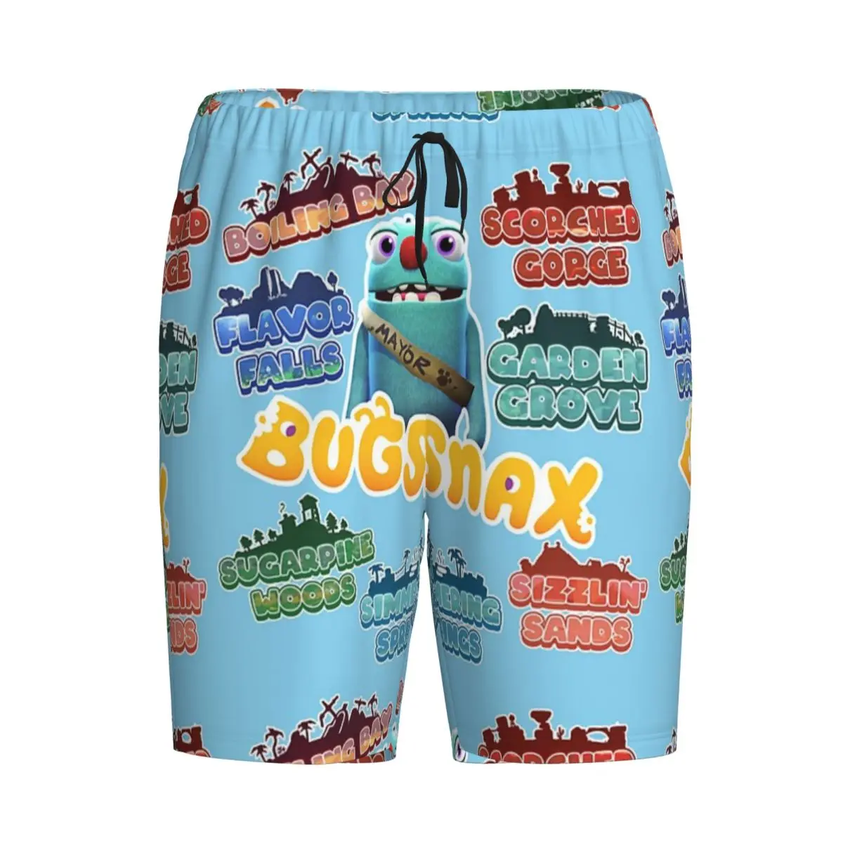 

Мужские пижамные штаны Custom Bugsnax Locations Fan Art Pack Black Kinda Bug Shorts, спальные брюки, домашняя одежда, нижняя часть комплекта для сна