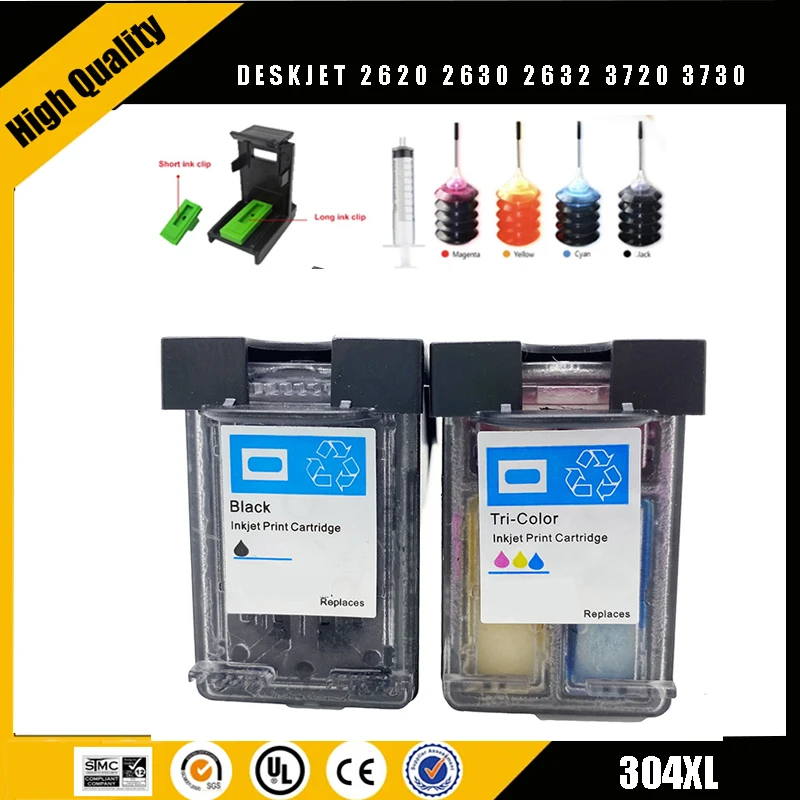 

einkshop For HP 304 xl 304xl refillable Ink Cartridge Replacement For HP304 envy 5010 5030 5020 Deskjet 2620 2630 2632 3720 3730