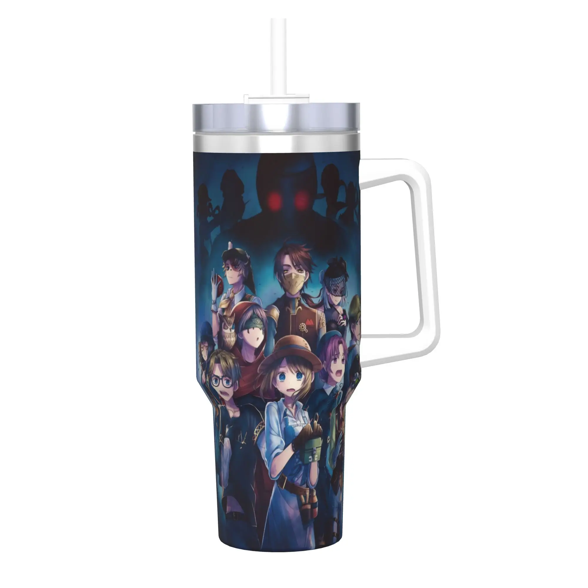 

Identity V Game Insulated Tumbler with Straws Lid Toy Merchant Gardener Vacuum Thermal Mug Double Wall Car Bottle Cups, 40oz