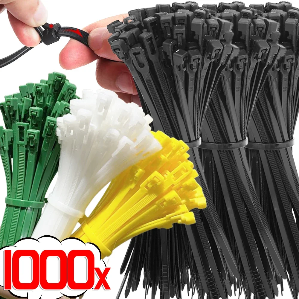 Releasable Nylon Cable Ties May Loose Slipknot Tie Reusable Packaging Ties Plastic Zip Bundle Fastener Straps Wire Organizers