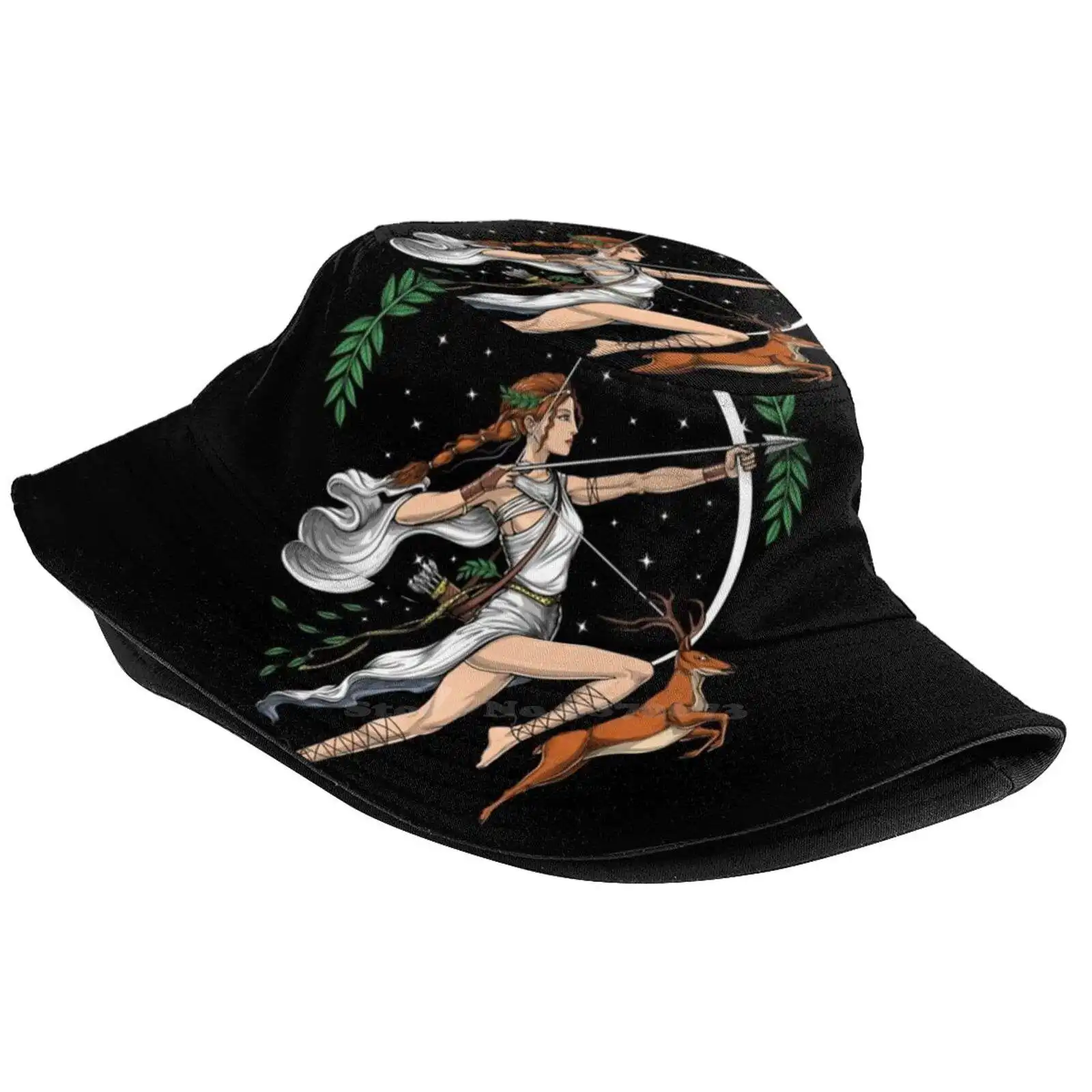 Greek Goddess Artemis Unisex Fisherman Hats Bucket Hats Goddess Artemis Greek Mythology Ancient Greece Ancient Mythology Greek